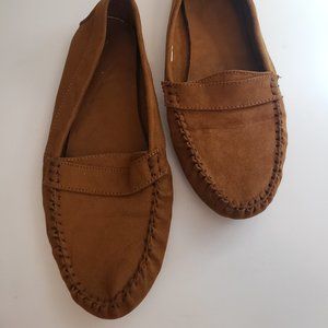 Light brown moccasin slippers